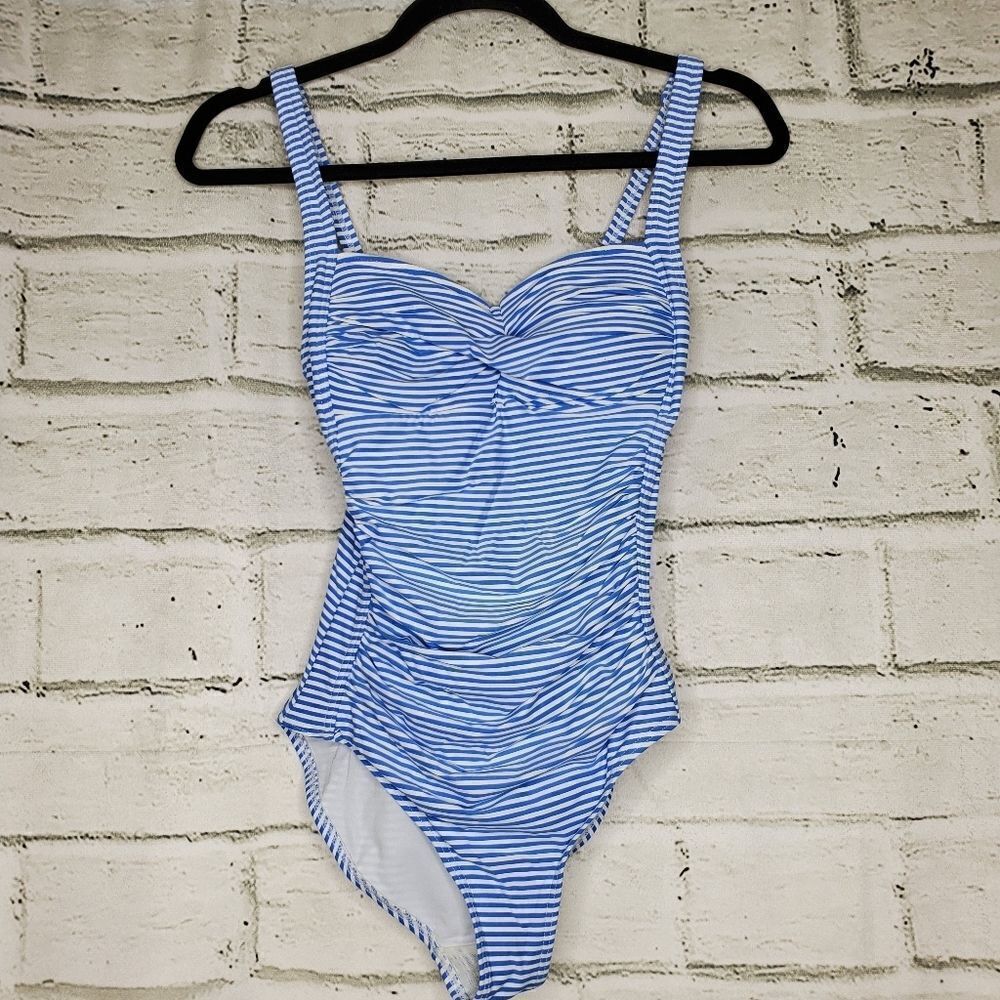 NipTuck One piece striped bathing suit size 4
